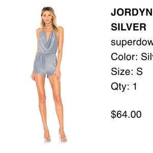 Sparkly glitter silver metallic Romper Jumper